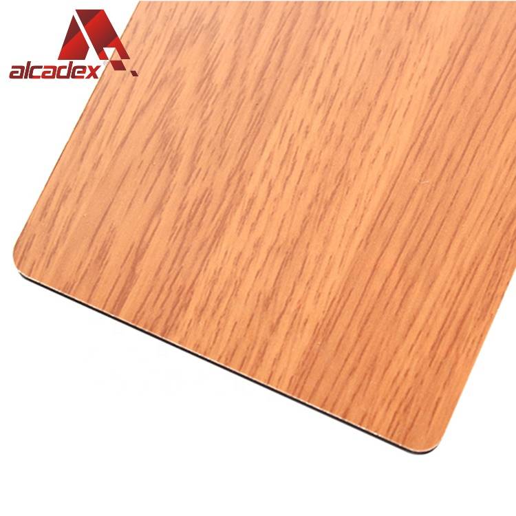 Alcadex 2-6mm Facade Design Curtain Wall Panel Wooden Pattern Acm Aluminum Composite Plastic Panel Acp Acm Panel